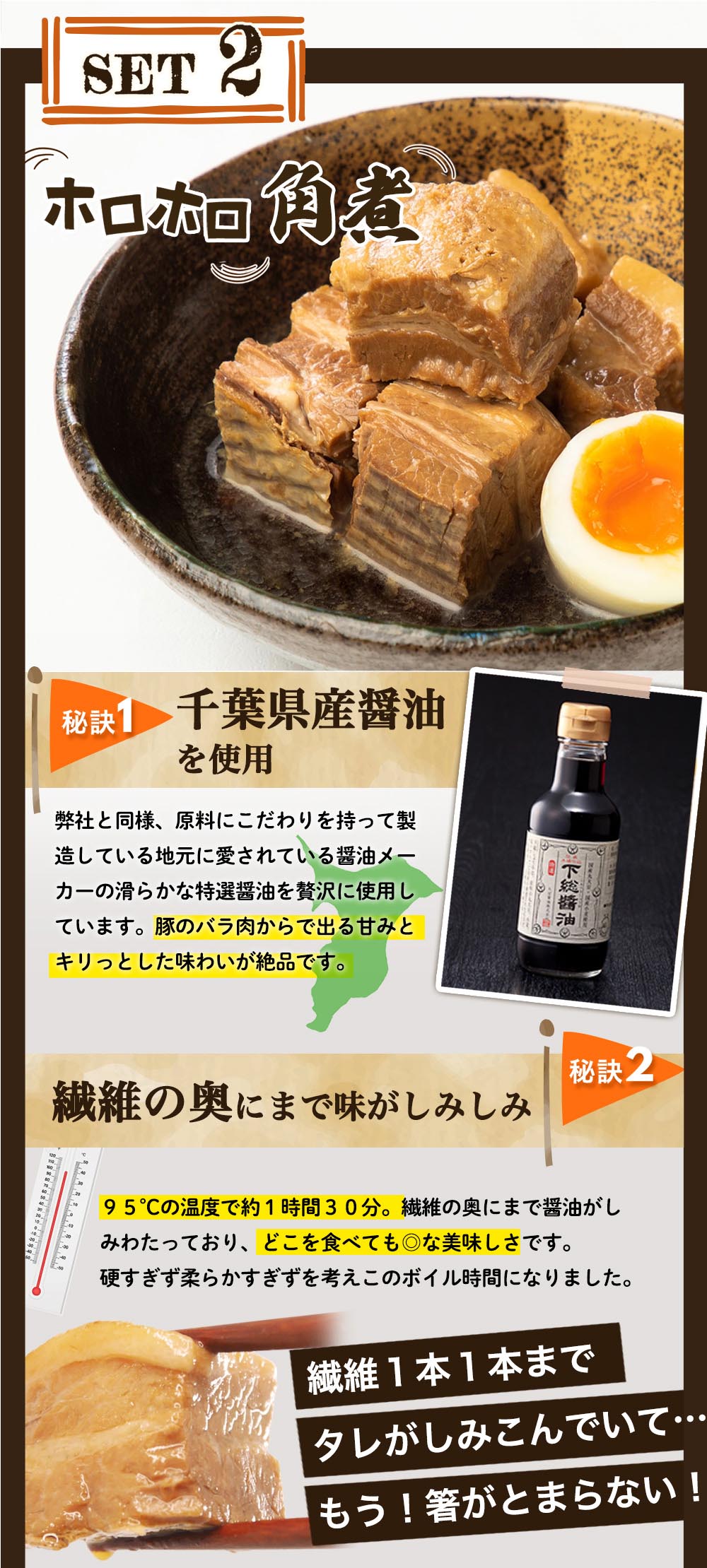 やわとろ煮豚セット (チャーシュースライス 150g×2、豚角煮 200g×2)  総量700g