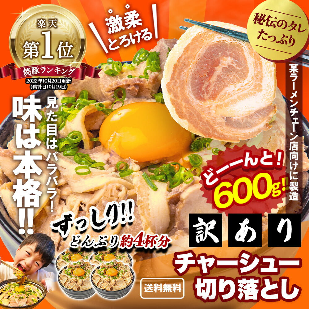 【訳あり】チャーシュー 300g×2パック 計600g
